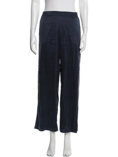 Pre-owned Lunya Silk Wide Leg Pants In Blue