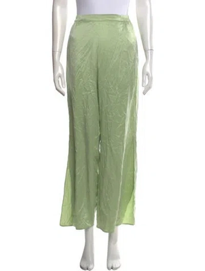 Pre-owned Lunya Silk Wide Leg Pants In Green