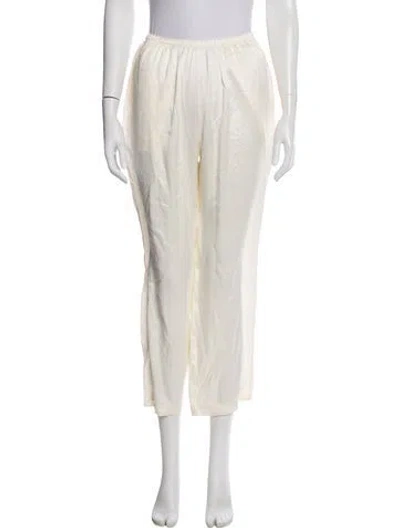 Pre-owned Lunya Silk Wide Leg Pants In Neutral