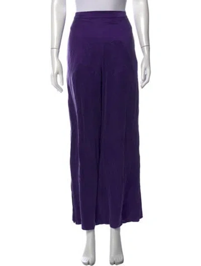 Pre-owned Lunya Silk Wide Leg Pants In Purple