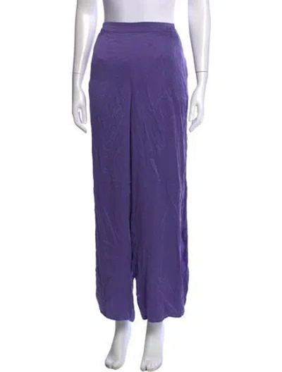 Pre-owned Lunya Silk Wide Leg Pants In Purple