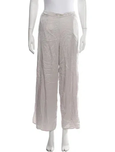 Pre-owned Lunya Silk Wide Leg Pants In Silver