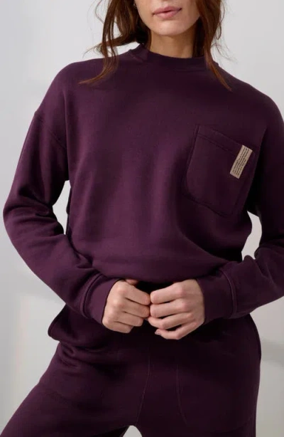 Lunya Silksweats Cotton & Silk Blend Pajama Sweatshirt In Purple