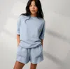 Lunya Silksweats Midweight Reversible Cropped Sleeve Sweatshirt