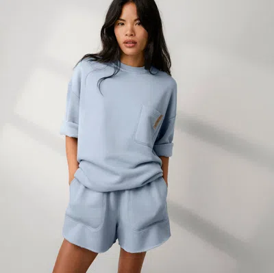 Lunya Silksweats Midweight Reversible Cropped Sleeve Sweatshirt
