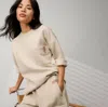 Lunya Silksweats Midweight Reversible Cropped Sleeve Sweatshirt