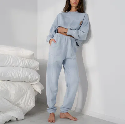 Lunya Silksweats Midweight Reversible Seamed Jogger In Blue