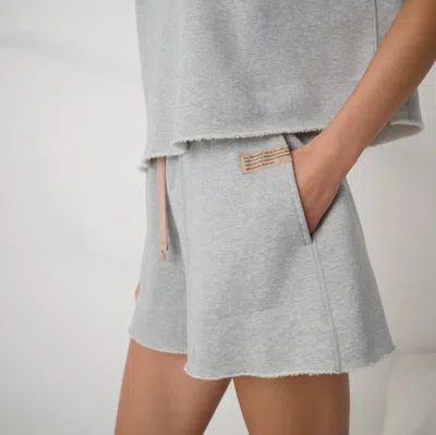 Lunya Silksweats Midweight Reversible Short In Gray