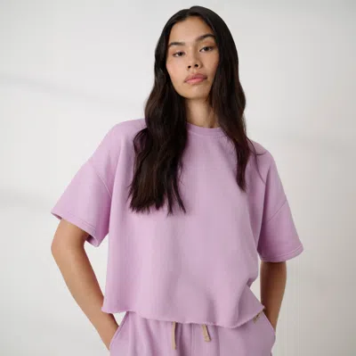 Lunya Silksweats Midweight Reversible Short Sleeve In Pattern