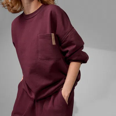 Lunya Silksweats Reversible Pocket Sweatshirt In Calliope Wine