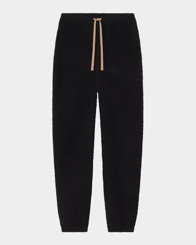 Lunya Silksweats Reversible Sherpa-lined Joggers In Immersed Black