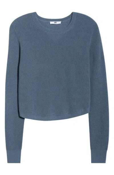 Lunya Silkthermal Knit Crewneck Top In Blue