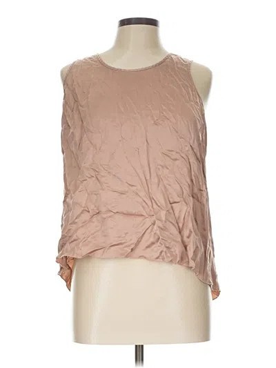 Pre-owned Lunya Sleeveless Silk Top Brown One Shoulder Neckline Tops