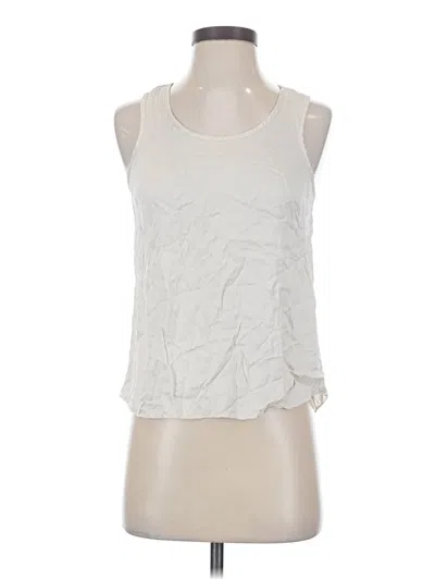 Pre-owned Lunya Sleeveless Silk Top Ivory Halter Neckline Tops