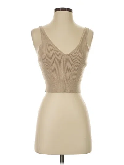 Pre-owned Lunya Sleeveless Top Tan Sweetheart Neckline Tops