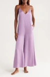 Lunya Sleeveless Wide Leg Silk Jumpsuit In Purple