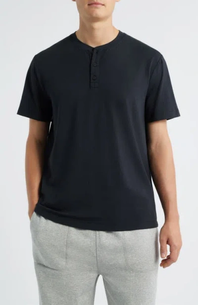 Lunya Slumberknit Henley Pajama T-shirt In Black