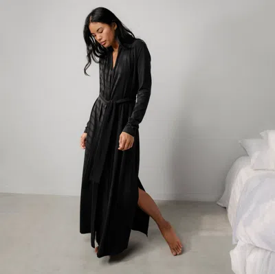 Lunya Slumberknit Maxi Robe In Black
