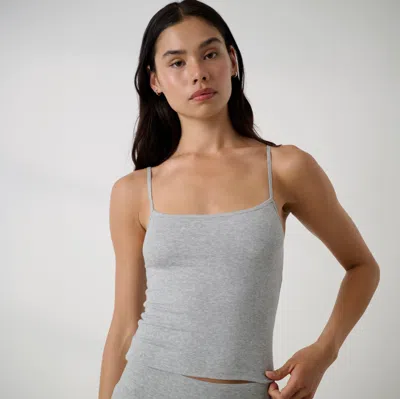 Lunya Soft Modal Rib Cami In Gray
