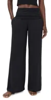 Lunya Rib Foldover Waist Pajama Pants In Black