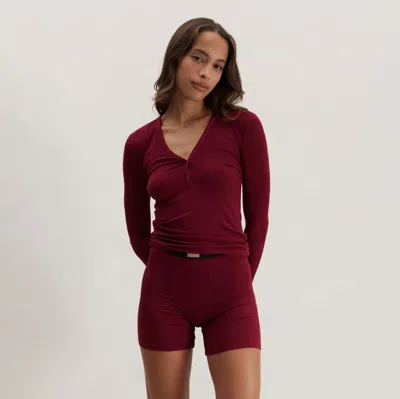 Lunya Soft Modal Rib V-neck Henley