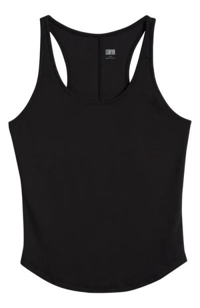 Lunya Soft Rib Racerback Pajama Tank In Black