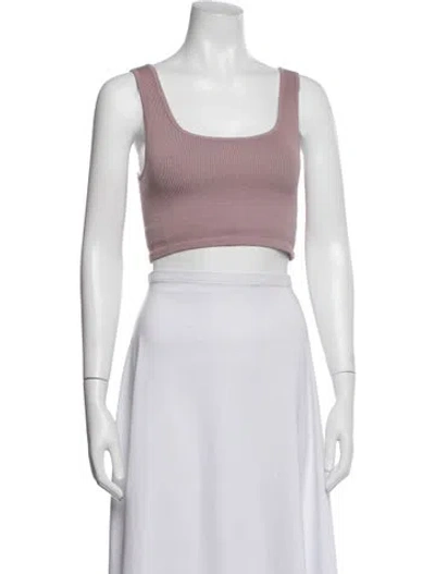 Pre-owned Lunya Square Neckline Sleeveless Crop Top In Neutrals