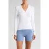 Lunya Stretch Modal V-neck Henley In Sincere White