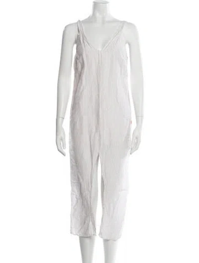 Pre-owned Lunya Striped Mini Dress In Neutrals