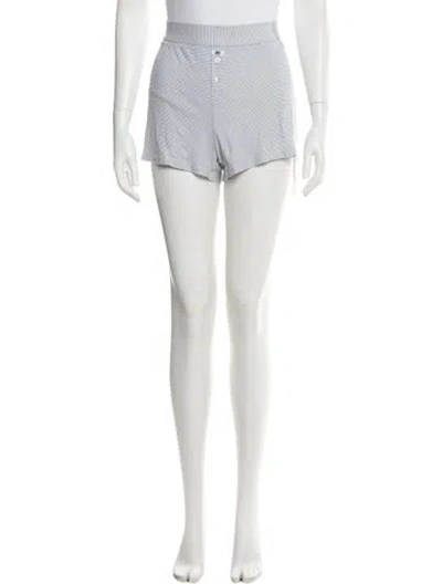 Pre-owned Lunya Striped Mini Shorts In White