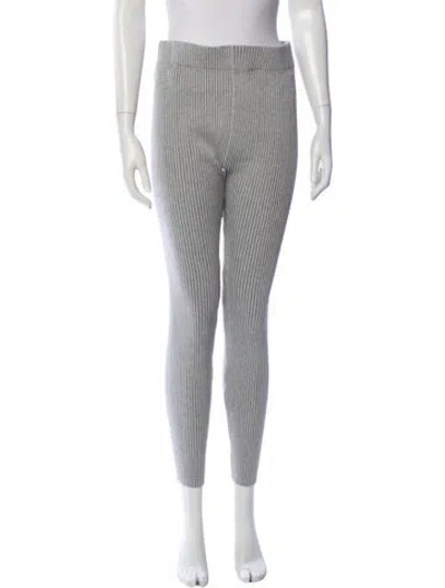 Pre-owned Lunya Striped Skinny Leg Pants In Gray