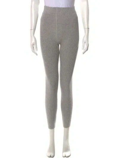 Pre-owned Lunya Striped Skinny Leg Pants In Gray