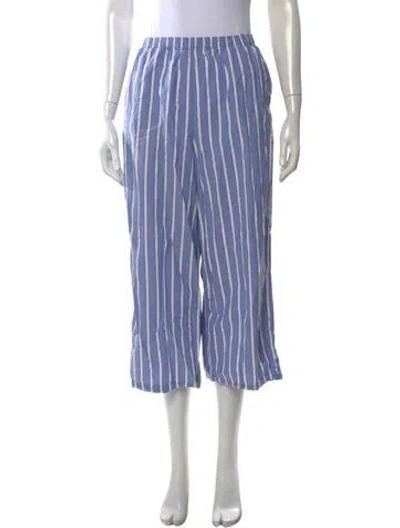 Pre-owned Lunya Striped Wide Leg Pants In Blue