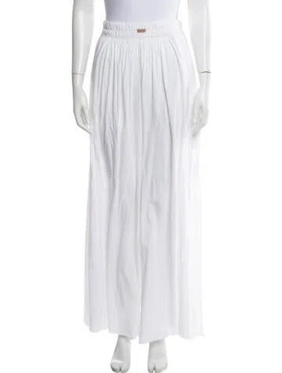Pre-owned Lunya Striped Wide Leg Pants In White