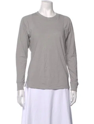 Pre-owned Lunya Supima Cotton Crew Neck Top In Grey