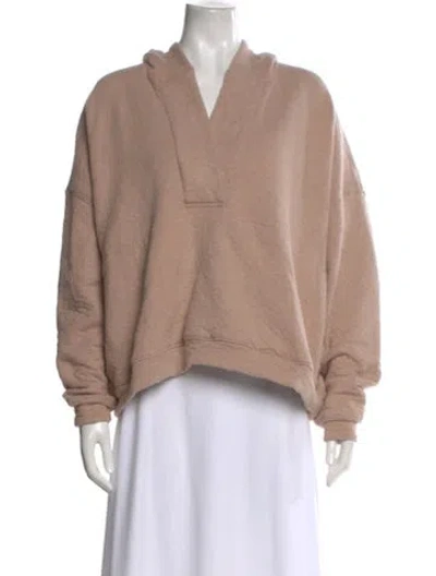 Pre-owned Lunya Supima Cotton V-neck Hoodie In Neutral
