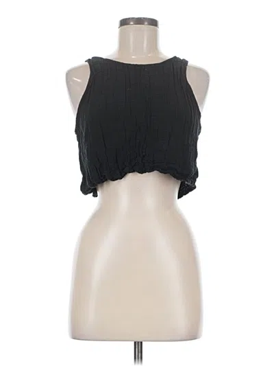 Pre-owned Lunya Tank Top Black Halter Neckline Tops