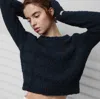 Lunya Textured Cotton Shrunken Crew Neck In Deep Blue