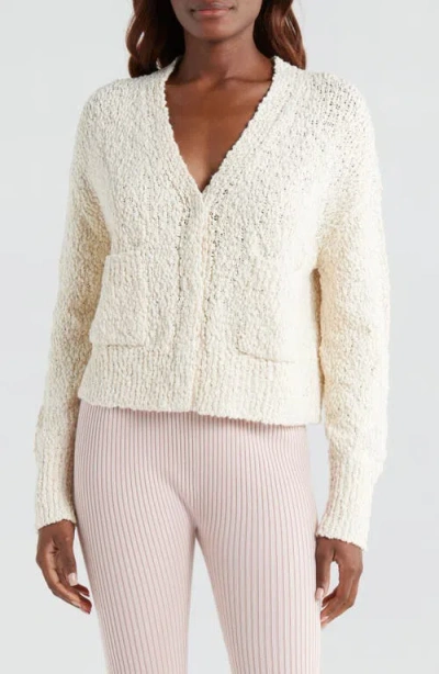 Lunya Textured Cotton Snap Front Cardigan In Swan White