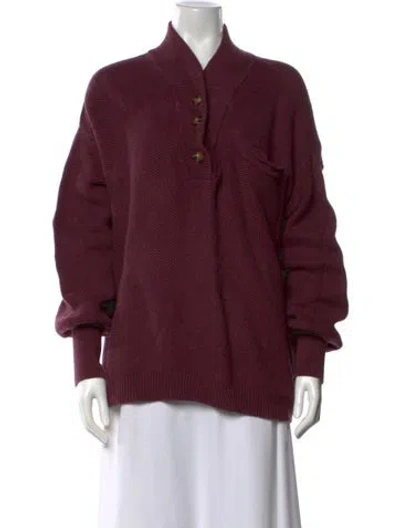 Pre-owned Lunya Turtleneck Sweater In Burgundy