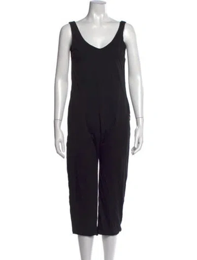 Pre-owned Lunya V-neck Jumpsuit In Black