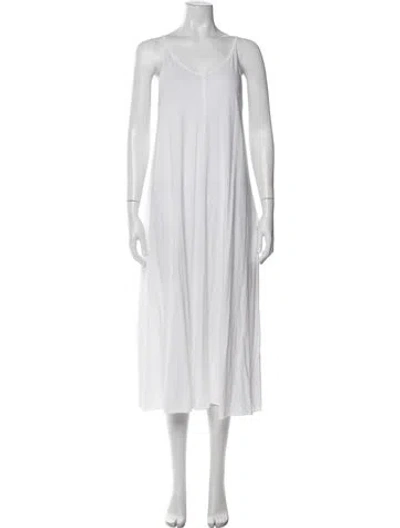 Pre-owned Lunya V-neck Long Dress In Purple