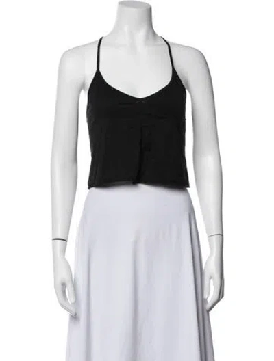 Pre-owned Lunya V-neck Sleeveless Top In Black
