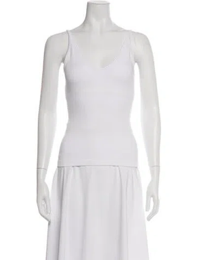 Pre-owned Lunya V-neck Sleeveless Top In White