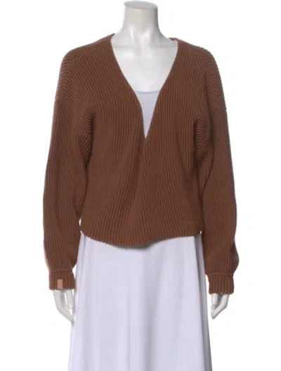 Pre-owned Lunya V-neck Sweater In Brown
