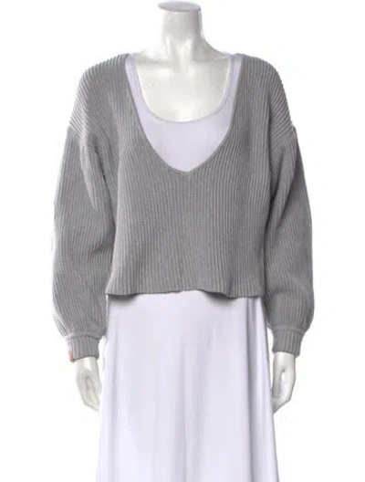 Pre-owned Lunya V-neck Sweater In Gray