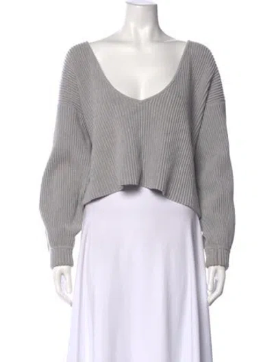 Pre-owned Lunya V-neck Sweater In Gray