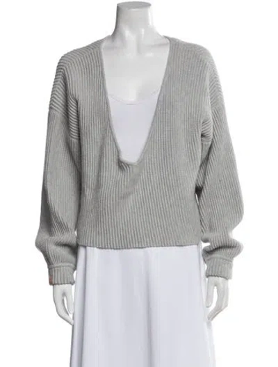 Pre-owned Lunya V-neck Sweater In Gray