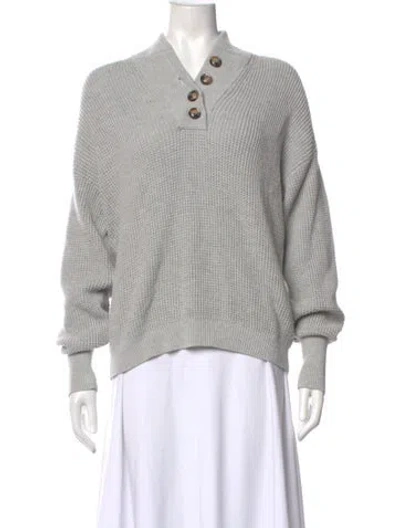Pre-owned Lunya V-neck Sweater In Gray