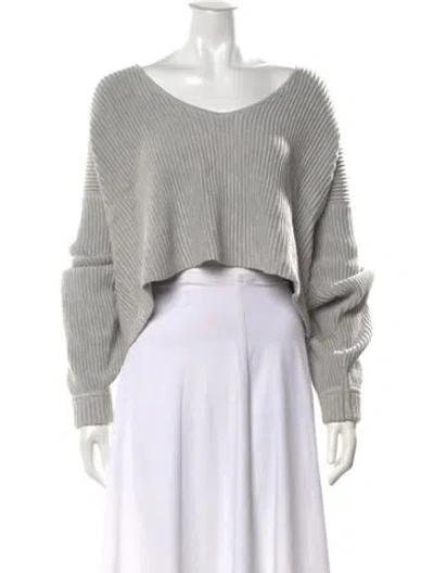 Pre-owned Lunya V-neck Sweater In Gray